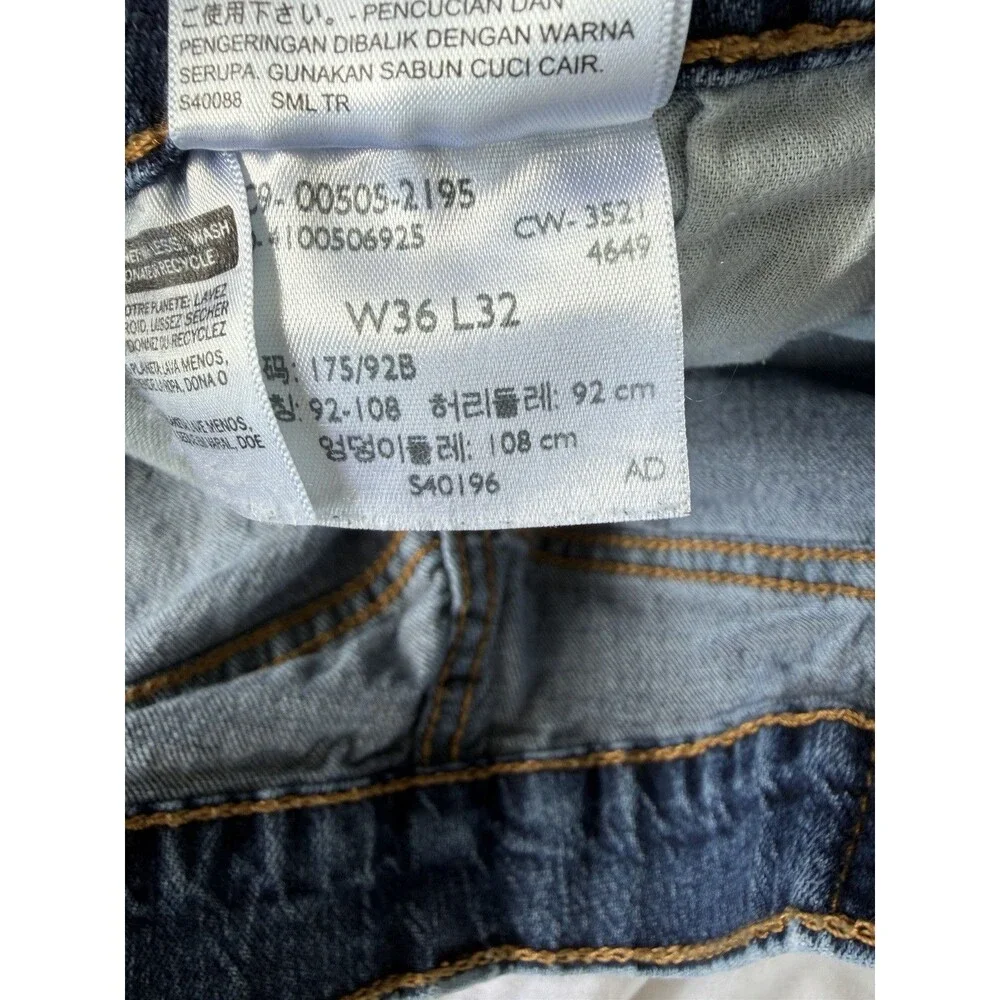 Levi’s 505 36x32 Regular Fit Straight Leg Jeans Medium Wash Red Tab Denim